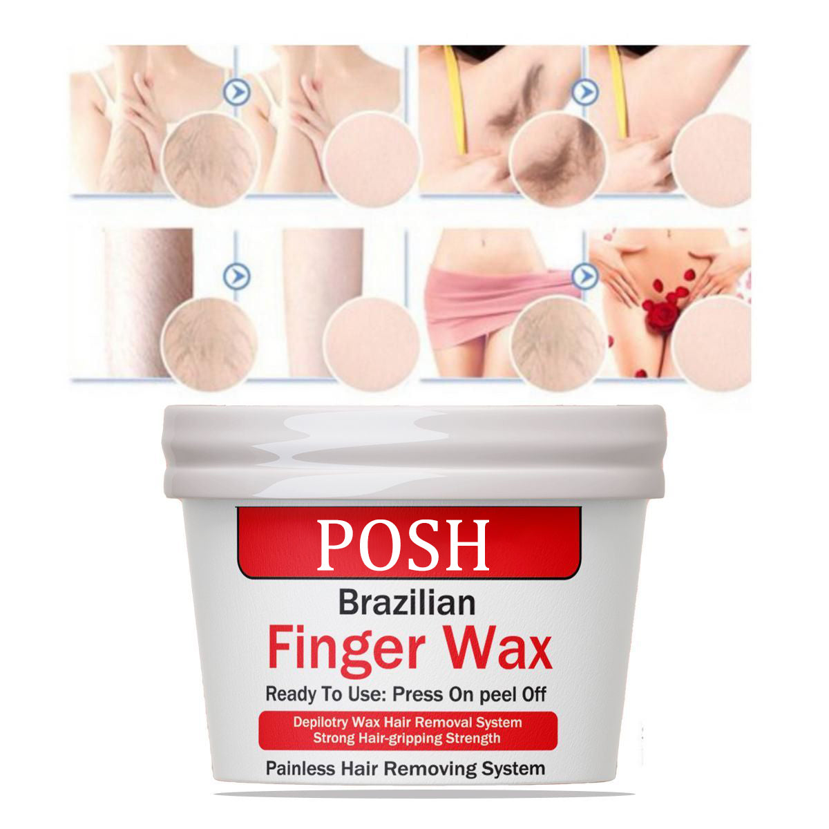 POSH Fruity Finger Wax For Hair removal | Finger Wax for Facial | Private Parts | Arms | Legs Hair Removal Ready To Use Painless Plastic Wax jar