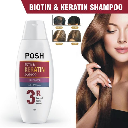 POSH Biotin & Keratin Anti Hair Loss & Hair Regrowth Shampoo
