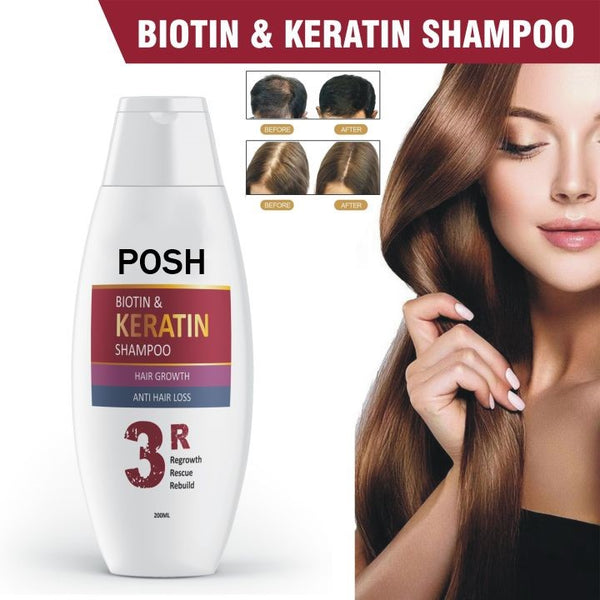 POSH Biotin & Keratin Anti Hair Loss & Hair Regrowth Shampoo