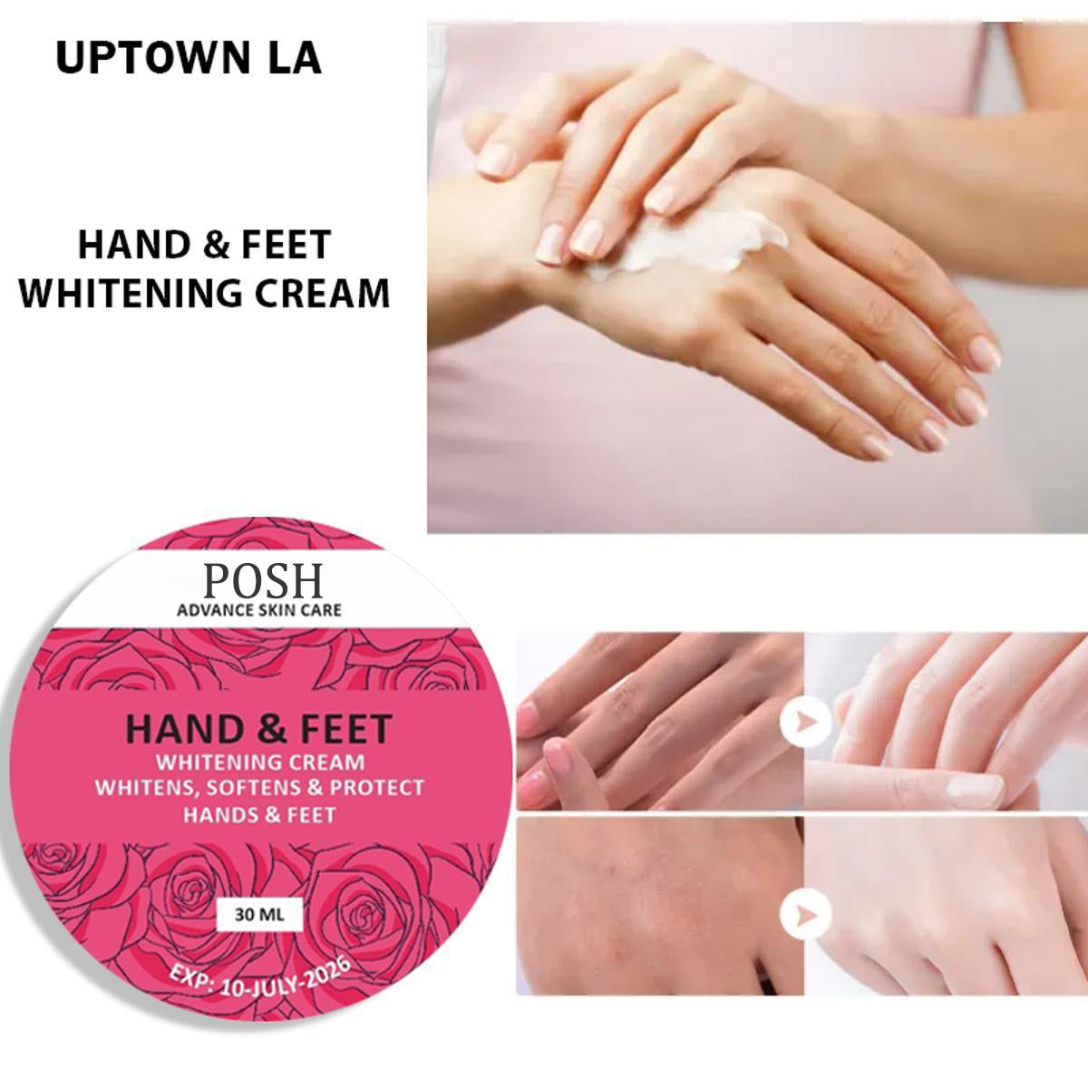 POSH HAND & FEET WHITENING CREAM FOR WHITENS SOFTENS AND PROTECTION OF HAND AND FOOT